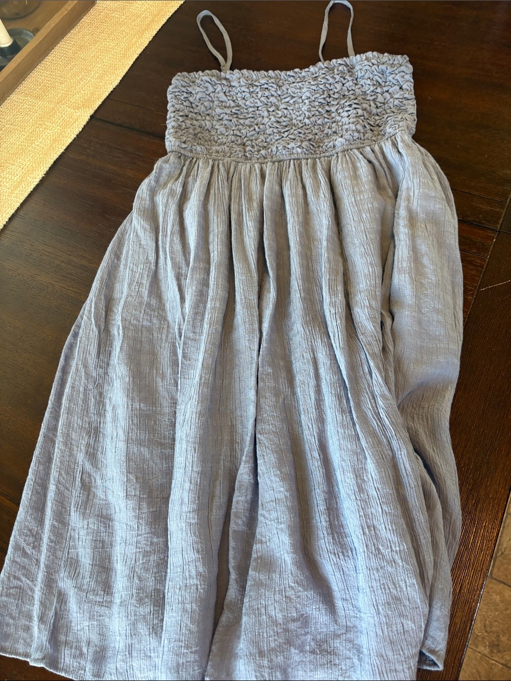 Light Blue Smocked Waist Maxi Skirt - Women